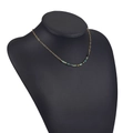 Bohemian gold chain necklace with layered green and black gemstone beads for women - Mixed Green Beads
