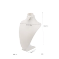 Detailed view of cream velvet necklace display bust with dimensions and weight data - Medium Set (Size M) / Beige Velvet