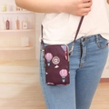 Mini crossbody phone bag in deep purple with hot air balloon print and adjustable strap - Deep Purple Balloons