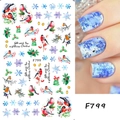 Christmas nail art stickers featuring robin, holly, and snowflake patterns, model F799 - F799 (Sheet Only)