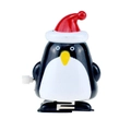 Wind-up penguin toy with red Christmas hat made of durable plastic for holiday fun - Wind-up Walking Fat Penguin