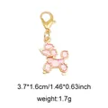 Pink enamel poodle charm with golden lobster clasp for bags and shoe accessories - Style 11 Poodle