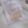 Miniature 3D gold metal bow and pearl nail art charms set for DIY jewelry design - MJ-054 Gold Stamping