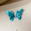 Vintage style blue butterfly stud earrings with sparkling diamonds in a silver finish - Blue Enamel Bowknot Butterfly Drop Earrings