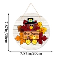 Rond houten Thanksgiving bord van 20cm met kalkoen en tekst Give Thanks - Thanksgiving Deurbord Type E