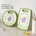 Kitchen cutting board set with green grape design for baby food and fruit preparation - Grape Set (Round+Square)