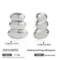 Triple layered stackable stainless steel earrings with waterproof silver finish - Irregular Three-layer Stud Earrings