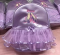 Purple girls ballet dance backpack with layered tulle tutu skirt and Dancing embroidery - Purple Backpack-Mesh Tutu
