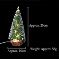 Mini 25cm light-up Christmas tree with LED lights and natural wood base for desk decor - 25cm LED Warm Light Christmas Tree