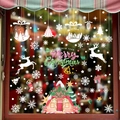Gingerbread man and snowman Christmas window decals with Merry Christmas text for shops - 3-Pack Combination BQ422+424+460