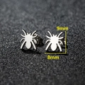 Fashionable stainless steel spider stud earrings for women with 8mm by 9mm size dimensions - 054 Spider Steel