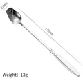 Long-handle stainless steel spoon with rose bud head design, 172mm length and 13g weight - 172mm Rose Spoon / Silver