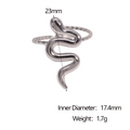 Guía de tallas del anillo de serpiente plateado con 17,4 mm de diámetro y 23 mm de altura - Color Acero