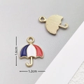 DIY American Flag umbrella charm pendant in red blue white enamel alloy 1.6cm x 1.2cm - 2821 Umbrella