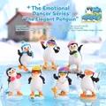 Figurines pingouins Emotion Dancer en boîte mystère avec accessoires colorés et base glace - Série Manchot Élégant (C096) / Un au Hasard