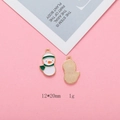 Christmas snowman alloy pendant with white and green enamel in gold finish 12x20mm - Little Snowman (F311-2) / 10 Pieces/Pack (12*20mm)