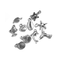Silver marine life alloy charms set for DIY jewelry including starfish and sea turtles - Accessory 1 (8pcs Alloy Pendants)