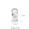 Spilla smaltata bianca personaggio cartoon, dimensioni 4,0 cm altezza e 1,7 cm larghezza - Stile 6