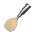Mestolo per riso in silicone beige antiaderente con manico in acciaio inossidabile - Manico in acciaio inossidabile arancione trasparente
