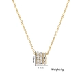 Elegant gold necklace with crystal-encrusted cylinder pendant, 10x8mm size, weight 4g. - 8963 Gold Triple-row Diamond Slim Waist