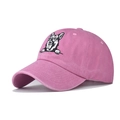 Pink washed cotton baseball cap featuring a detailed German Shepherd embroidery on front - Adjustable / German Shepherd Embroidered Style / Pink