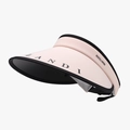 Sportlicher Sonnenhut in Rosa und Schwarz mit breiter Krempe und UV-Schutz-Eisseide - Verstellbar / Rosa