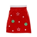 Roter Weihnachtsbeutel aus Samt mit HO HO HO Zugband und festlichen Zuckerstangen-Mustern - Stil 215B# Süßigkeiten