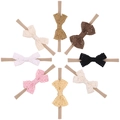 Lot de 8 bandeaux bébé avec nœud en dentelle aux couleurs variées et neutres - Mélange Multicolore