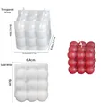 Moule silicone bulle 3D pour bougies et pâtisseries en blanc clair et opaque - Grande Balle Bulle / Blanc Clair