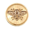 Solid brass wax seal stamp head featuring a symmetrical bee motif for DIY crafts - Brass Head Bee 04