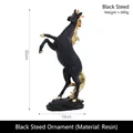 Minimalist black resin horse statue with gold accents, jumping pose, height 30cm - Black And Gold Horse Figurine