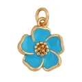 DIY jewelry charm featuring sky blue enamel tulip petals and a gold copper finish - Gold Frame Blue Five-Petal Flower
