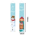 Striscioni natalizi blu con pupazzo di neve e orso, scritte Let it Snow e Merry Christmas - Blu Pupazzo di Neve e Orso