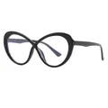 Modieuze zwarte bril met infinity montuur en blauw licht filter lenzen stijl C2 - Glanzend Zwart Heldere Lens