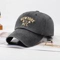 Berretto da baseball in cotone lavato grigio scuro con ricamo New York 1978 retro - Regolabile / Nero