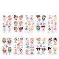Set of 10 waterproof ballet princess temporary tattoos for girls featuring cute dancers - Cartoon Ballet Princess Tattoo Set