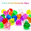 Gekleurde 2,5 cm acryl decoratieve kristallen met gaten voor knutselen, 30 stuks - 25mm (Gemengde Kleuren Met Gaten)