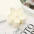 Elegant matte cream floral hair claw clip for women's hair styling and bun accessories - 7.2*7.2*4.1 / White