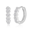 Silver S925 heart hoop earrings with pavé micro zircons in a elegant classic design - 925 Silver / Platinum Color
