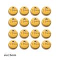 Golden 6mm stainless steel round tags with S.Steel engraving for DIY jewelry - 6mm Engraved S.STEE / Gold
