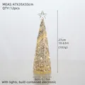 Champagne glass Christmas tree with warm LED lights and star topper, 27cm height decoration - Style C Champagne Gold 27cm (102g)