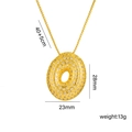 Gold bubble letter necklace with cubic zirconia pave pendant and size dimensions - Letter O