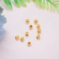 Cuentas de calabaza chapadas en oro de 14K para bisutería DIY con textura estriada - 3mm / Oro de 18k Color Preservado