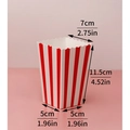 Klassische rot-weiß gestreifte Popcornschachtel, Höhe 11,5 cm und obere Breite 7 cm Maße - Klein (7x5x11.5cm)
