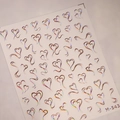 Autocollants ongles holographiques cœur M-543 avec effet laser 3D pour manucure DIY - Style de Coeur Coloré au Laser (M-543)