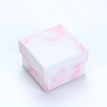 Square marble texture jewelry gift box with pink veins and white base lid - Marble Pink (White Core) / 5*5*3 Ring Box