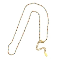 Bohemian gold stainless steel necklace with red, blue, black, and green beads finish - Colorful Beads (SL037)
