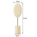Beige velvet T-bar necklace display stand with metal rod and 21cm height dimension - Oval Pendant Stand With Base / Beige
