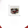 Detailed size chart for 12pcs skull rose 3D butterfly wall stickers in red and black colors - Red Black Skull (PY16512)
