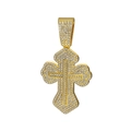 Collana cubana hip hop dorata con ciondolo a croce decorato con brillanti cristalli ghiacciati - Solo ciondolo / Oro